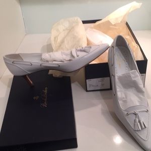 NWT Brooks Brothers white leather tassel pump 6.5